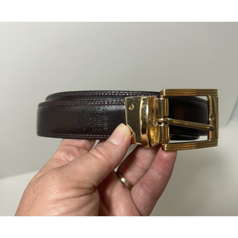 FLORSHEIM Black Brown Reversible Genuine Leather Belt 5-1002 Mens 34